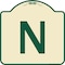 Signmission Designer Series Sign W/ Letter N, Tan & Green Heavy-Gauge Aluminum Sign, 18" x 18", TG-1818-22938 A-DES-TG-1818-22938 - alternate 1